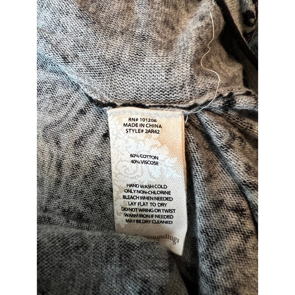 Soft Surroundings Womens Carrie Cardigan Gray Black Size Medium Sweater - Picture 5 of 8
